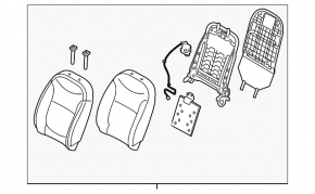 Водительское сидение Kia Soul 14-16 дорест без airbag, ткань черн