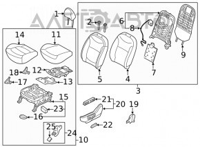 Водительское сидение Kia Soul 14-16 дорест без airbag, ткань черн
