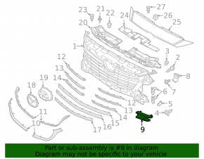 Ornament bara față dreapta jos Mazda 3 17-18 construcție BM JP, fără inserții gri