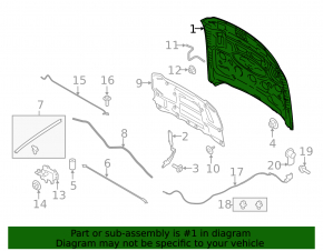Капот голый Ford Mustang mk6 15-17 base