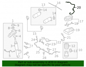 Tub receptor compresor suspensie pneumatică Volvo XC90 16-26