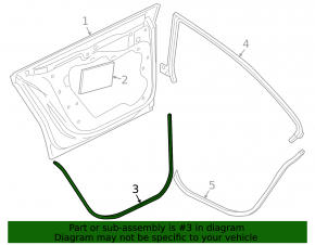 Уплотнитель двери задней левой VW CC 08-17