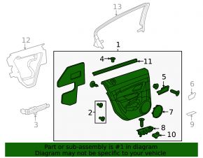 Обшивка двери карточка задняя левая Chevrolet Cruze 11-16