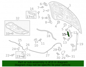 Накладка петли капота левая Audi A6 C7 12-18