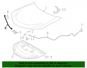 Опора упор капота Lexus UX200 UX250h UX300h 19-26