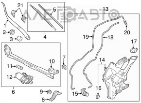 Поводок дворника правый Kia Soul 14-19