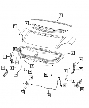 Капот в сборе Fiat 500L 14-19 графит PDW