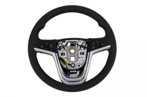 Руль голый Buick Encore 14-16 кожа черная с накладкой, подогревом и кнопками без радара