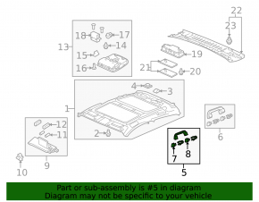 Ручка потолка передняя левая Honda CRV 12-16 серая