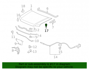 Отбойник капота левый Acura MDX 14-20