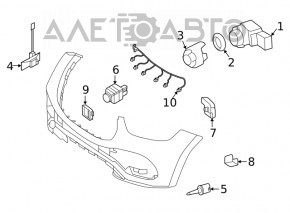 Проводка переднего бампера Mercedes W167 GLE 350 450 20-23 под парктроники