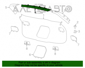 Обшивка двери багажника верхняя Jeep Cherokee KL 14-18 черная, царапины