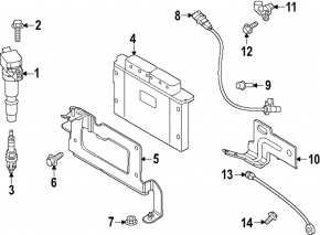 Кронштейн блока ECU компьютера двигателя Hyundai Santa Fe 24-26 HEV