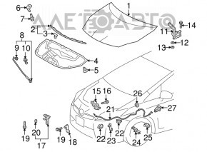 Изоляция капота Toyota Prius 30 10-15 надорвана