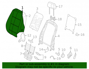 Водительское сидение VW Tiguan 18-21 без airbag, ткань серая