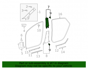Накладка центральной стойки верхняя ремень левая Toyota Prius 20 04-05 сер