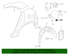 Отбойник лючка бензобака Toyota Prius V 12-17
