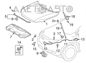 Капот голый Lexus RX350 RX450h 10-15 графит 1H9, тычки