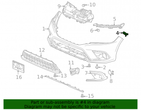 Крепление переднего бампера правое внешнее Honda Civic XI FE/FL 22-26