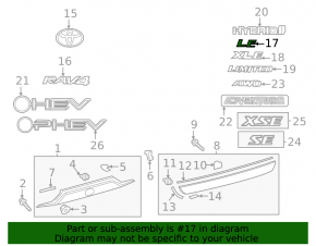 Эмблема надпись "LE" двери багажника Toyota Rav4 19-24