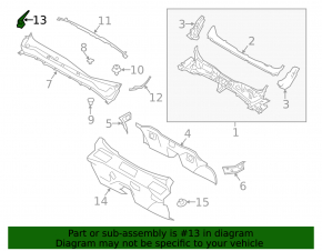 Garnitura ștergătoarelor de parbriz stânga Subaru Forester 14-18 SJ