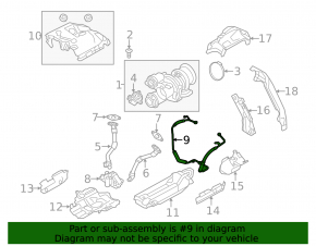 Трубка масляного охлаждения турбины BMW X5 F15 14-18 4.4T