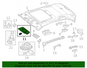 Козырек левый Mercedes C-class W205 15-17 серый, без крючка