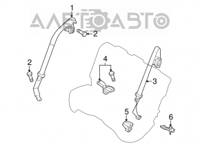 Ремень безопасности задний левый Mazda3 MPS 09-13