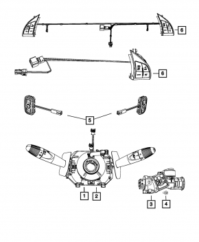 Кнопки управления радио на руле правые Fiat 500 12-19