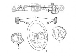 Кнопки управления радио на руле правые Fiat 500 12-19