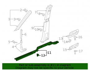 Накладка порога передняя левая VW Atlas 18-26 черная, с хромом, царапины на хроме
