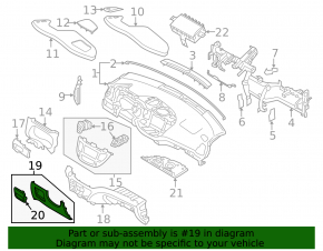 Накладка колени водителя Hyundai Tucson 16-18 серая