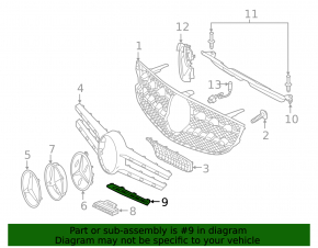 Молдинг решетки радиатора grill верхний правый Mercedes GLC 300/350e/43 16-19 хром