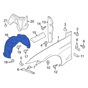 Подкрылок передний левый Ford Mustang mk6 18-23 рест