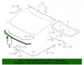 Уплотнитель капота передний Mazda CX-5 17-24
