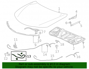 Трос открытия замка капота Acura TLX 21-25 2.0
