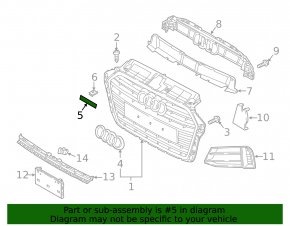 Эмблема надпись QUATTRO решетки радиатора grill Audi A3 8V 17-20