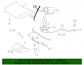 Опора упор капота Toyota Highlander 01-07