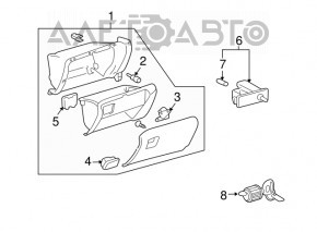 Cutie de mănuși, compartiment Lexus RX300 RX330 RX350 RX400h 04-09 negru