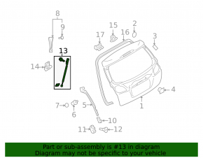 Амортизатор двери багажника левый Subaru Outback 10-14