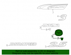 Эмблема значок Mazda двери багажника Mazda3 MPS 09-13