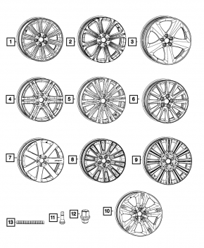 Гайка колесная d22 M14x1.5 Chrysler 300 13-23