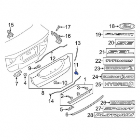 Отбойник крышки багажника левый Lincoln MKZ 13-20