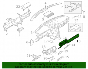 Накладка передней панели правая Ford Mustang mk6 15-23 серая