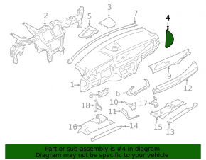 Накладка передней панели боковая правая BMW X5 F15 14-18 коричневая