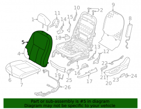 Пассажирское сидение Infiniti Q50 17-20 без airbag, кожа черн