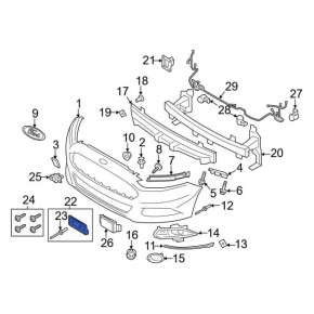 Площадка под номер Ford Fusion mk5 13-16