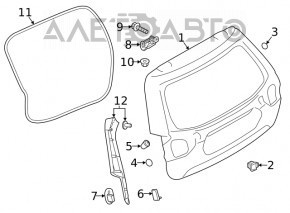 Ușa portbagajului goală Subaru Forester 19- SK fără spoiler, alb K1X