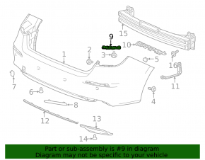 Крепление заднего бампера левое внутреннее Honda Civic XI FE/FL 22-26 4d