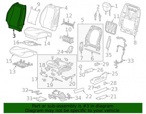 Водительское сидение GMC Terrain 14-15 без airbag, ткань черн